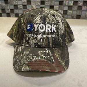 York Camouflage/American Flag New OS Hat-York Cooling & Heating
